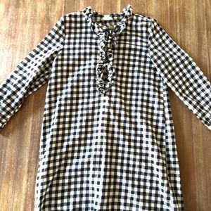 Jcrew crewcuts flannel girls dress size 10 black check